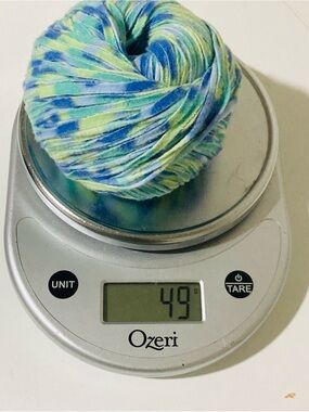 Variegated Blue & Green Jeans Style Yarn Ball